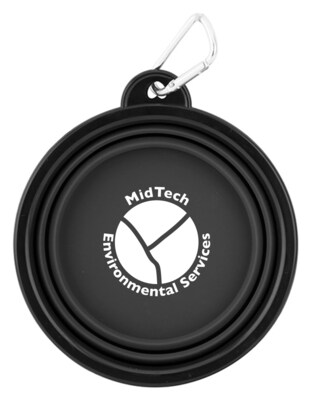 Custom Collapsible Silicone Pet Bowl With Carabiner