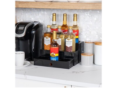 Mind Reader Acrylic Coffee Syrup Station Countertop Organizer, Black (SYRUPH9-BLK)