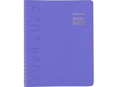 2024-2025 AT-A-GLANCE Contemporary 8.25 x 11 Academic Weekly & Monthly Planner, Faux Leather Cover, Purple (70-957X-18-25)