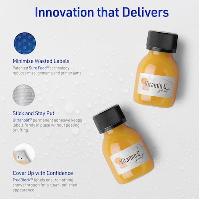 Avery Waterproof Rectangle Laser Multipurpose Labels, 0.75" x 3.5", White, 1000/Box (19479399238)