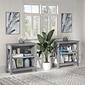 Bush Furniture Key West 30"H 2-Shelf Bookcase with Adjustable Shelf, Cape Cod Gray (KWB124CG-03)