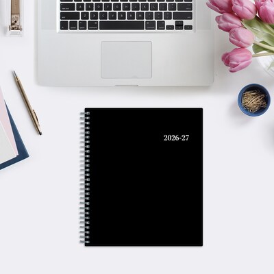 2026-2027 Blue Sky Enterprise 8" x 10" Academic Monthly Planner, Plastic Cover, Black (130615-A27)