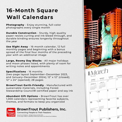 2024 BrownTrout Las Vegas 12" x 24" Monthly Wall Calendar (9781975463663)
