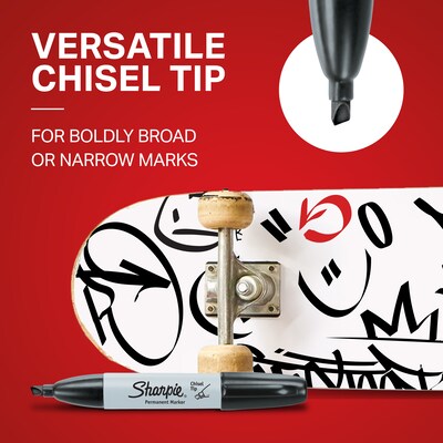 Sharpie Permanent Markers, Chisel Tip, Black, 36/Pack (2083007)
