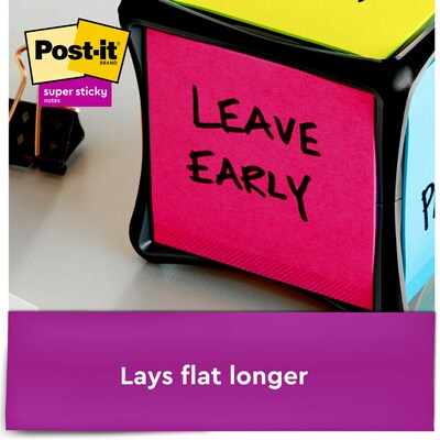 Post-it® Super Sticky Full Stick Notes, 3" x 3", Rio de Janeiro Collection, 25 Sheets/Pad, 16 Pads/Pack (F330-16SSAU)