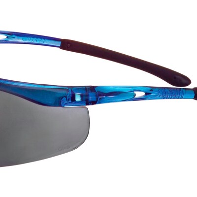 Global Industrial Half Frame Safety Glasses, Anti-Fog, Smoke Lens, Blue Frame (708403BL)