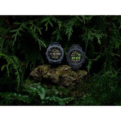 Garmin Instinct 3 Tactical Edition AMOLED GPS Smartwatch with Silicone Band, Black, 50mm (010-03020-50)