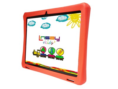 Linsay Octa Core 10.1 Tablet, 4GB RAM, 128GB Storage, Android 13, Bundled with Red Kids Case, Backp