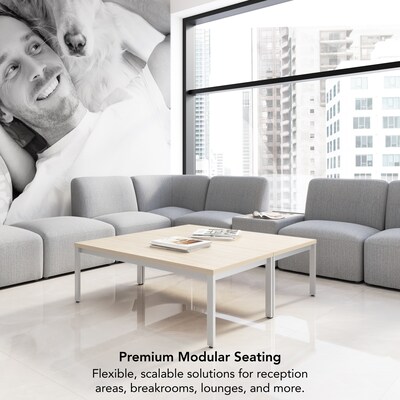 Bush Business Furniture Assemble Side Table with Charging Station, Fog Fabric (ASM120FGF-03)
