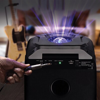 Gemni Sound 360° 1000W Portable Bluetooth Speaker w/ LED Party Lighting, Black (GPLT-360)