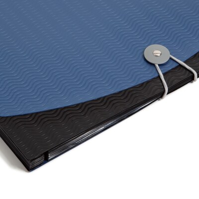 Smead Heavy Duty Expanding File with Flap & Elastic Cord Closure, Letter Size, 12 Pockets, Blue/Black (70863)