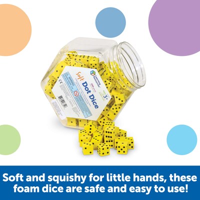 Learning Resources Hands-On Soft Dot Dice Bucket Manipulative, Yellow, Set of 200 (LER6351)