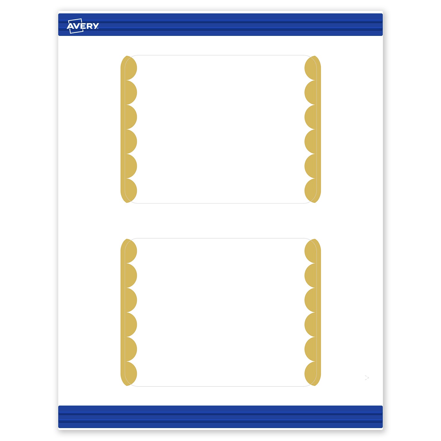 Avery Gold Edge Dots Matte Blank Card, White, 20/Pack (S00-DK3)