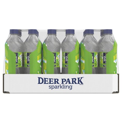 Deer Park Sparkling Water, Zesty Lime, 16.9 oz. Bottles, 24/Carton (12349502)