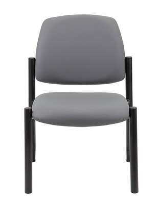 Boss Office Products Bariatric Armless Vinyl Guest Chair, 300 lb. Capacity, Grey (B9595AM-GY)