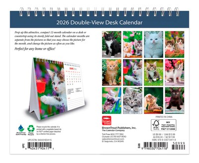 2026 BrownTrout Kittens 7.5 x 6 Monthly Desk Calendar (9798330704118)