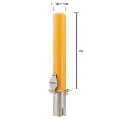 Global Industrial Removable Bollard w/ Flush Mount Sleeve, 4"D x 36"H (670517)