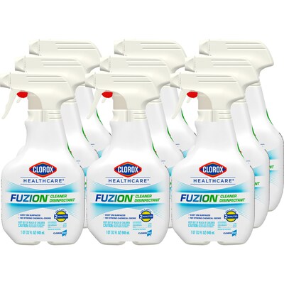 Clorox Healthcare Fuzion All-Purpose Cleaners & Spray Disinfectant, Unscented, 32 oz., 9/Carton (31478CT)