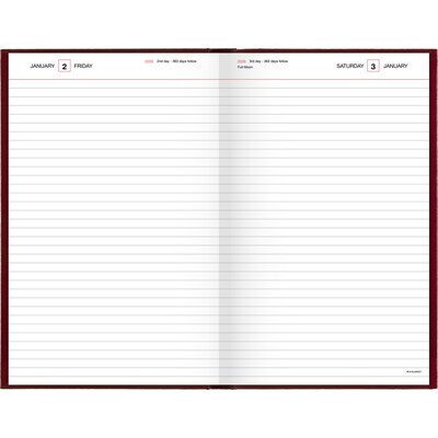 2026 AT-A-GLANCE Standard Hardcover Daily Diary, 7.75 x 12, Ruled, Red (SD376-13-26)