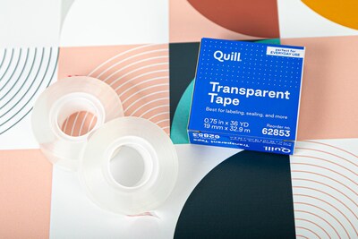 Quill Transparent Tape Refill, 3/4" x 36 yds., 3 Rolls/Pack (62853-QCC)