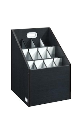AdirOffice 20-Slot Roll File, 22.24H x 15.55W x 15.55D, Black (ADI628-WBLK)