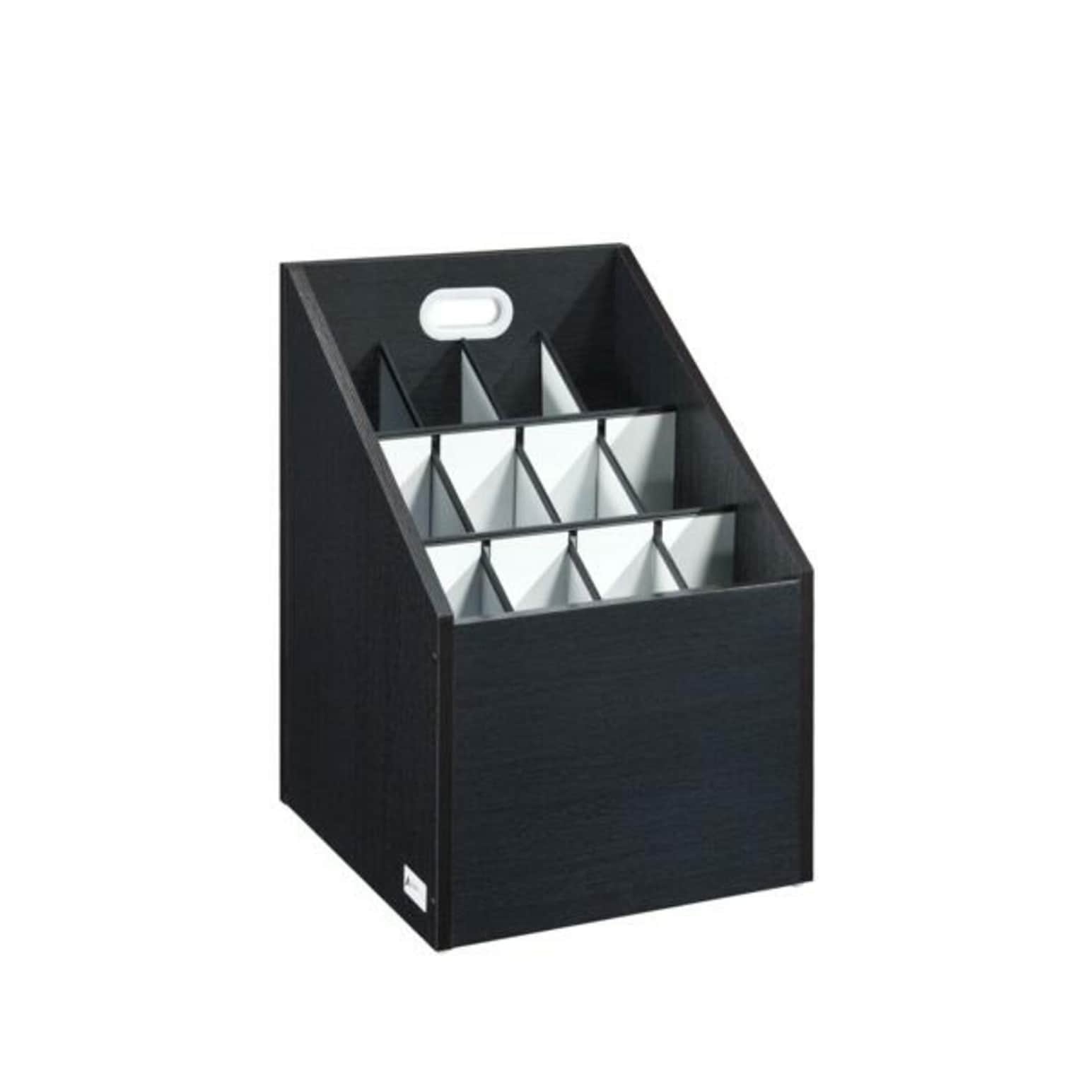 AdirOffice 20-Slot Roll File, 22.24H x 15.55W x 15.55D, Black (ADI628-WBLK)