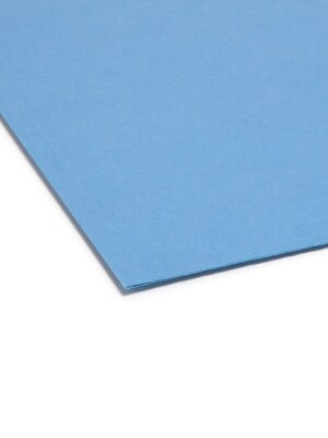 Smead File Folder, Reinforced 1/3-Cut Tab, Letter Size, Blue, 100/Box (12034)