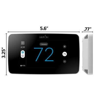 Sensi Touch 2 Smart Programmable Wi-Fi Thermostat, Works with Alexa, White Beveled Edge (ST76W)