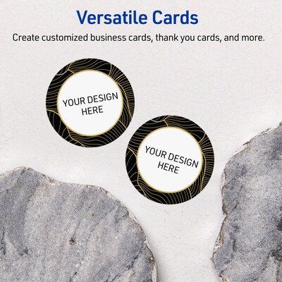 Avery Black with Gold Pattern Matte Blank Card, White, 120/Pack (S00-ETN)