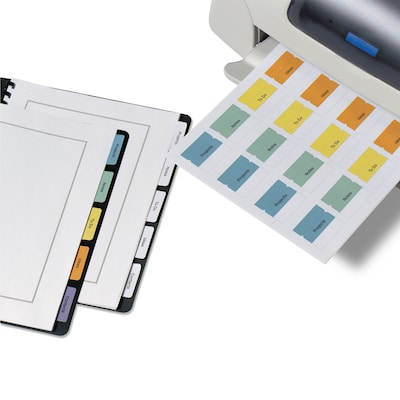 Avery Printable Self-Adhesive Plastic Tabs, White, 20 Tabs/Sheet, 4 Sheets/Pack (16282)