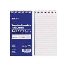 Blueline Reporter Notepad, 4 x 8, Ruled, Blue, 80 Sheets/Pad (AT8B)