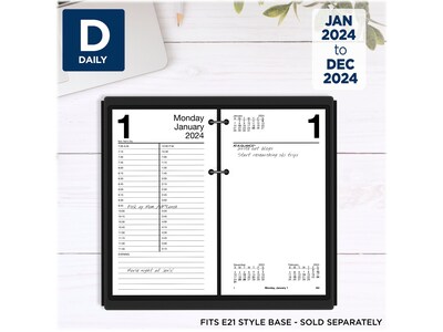 2024 AT-A-GLANCE 8" x 4.5" Daily Desk Calendar Refill, White/Black (E210-50-24)