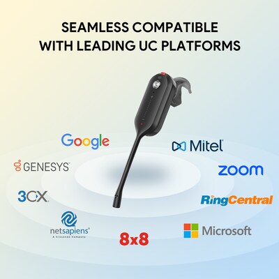 Yealink WH63 E2 Wireless Noise Canceling Convertible Phone Headset for Professional Business Office, MS Certified