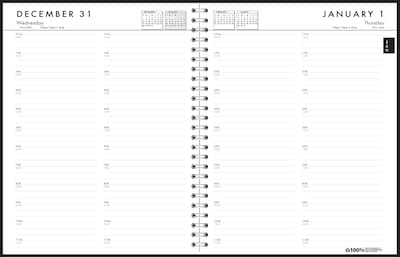 2027 House of Doolittle 7" x 10" Daily & Monthly Standard Appointment Book, Faux Leather Cover, Black (289632-27)