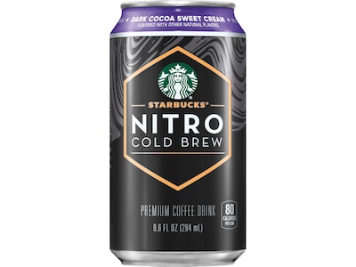 Starbucks Nitro Dark Cocoa Sweet Cream Cold Brew Coffee, 9.6 fl. oz., 12/Carton (20478)