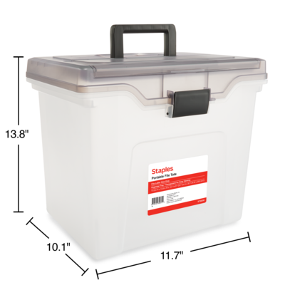 Staples File Box File Portable Tote, Letter Size, Clear (140165/111112)