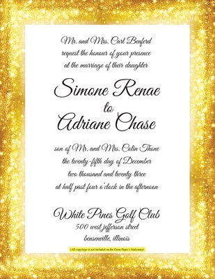 Great Papers Sparkle Border Letterhead, Gold, 50/Pack (2023072)