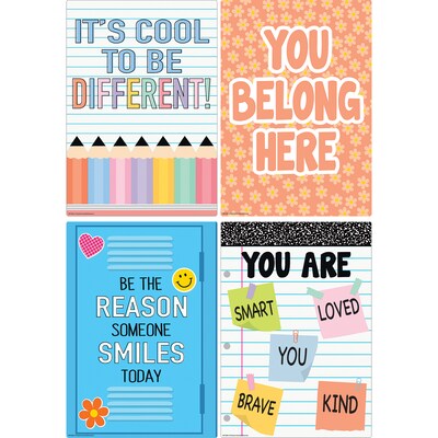 Teacher Created Resources 11 x 15-3/4 Cool for School Positive Sayings Small Poster Pack, 12/Pack