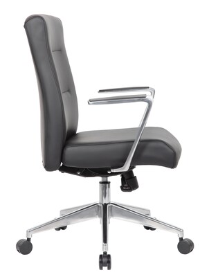 Boss Office Products Ergonomic Vinyl Swivel Conference Chair, Black (B8886AL-AMBK)