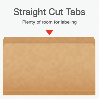 Pendaflex Heavy Duty File Folder, Straight Cut, Legal Size, Kraft, 100/Box (1007137)