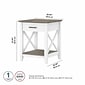 Bush Furniture Key West 20" x 20" End Table, Shiplap Gray/Pure White (KWT120G2W-03)