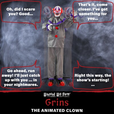 Haunted Hill Farm Life-Size Animatronic Clown (HHCLOWN-23FLSA)