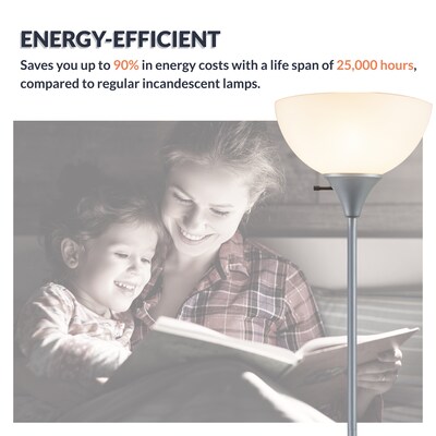 Newhouse Lighting Henry 71" Silver Floor Torch Lamp with Round Shade (NHFL-HE-SI)