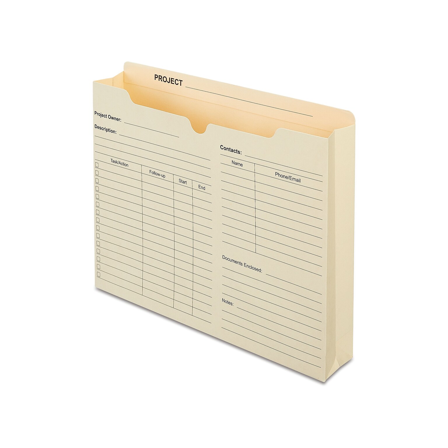 Staples Reinforced File Jacket, 2 Expansion, Letter Size, Manila, 50/Box (TR486083)