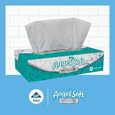 Angel Soft Professional Series Standard Facial Tissues, 2-Ply, 100 Sheets/Box, 30 Boxes/Pack (48580)