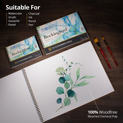 St Cuthberts Mill Bockingford 16 x 12 Watercolor Sketch Pad, 12 Sheets/Pad (STCT47030001011E)