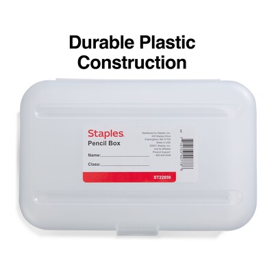 Staples® Translucent Pencil Boxes, Clear, 2 1/4H x 5 5/8W x 8 1/4L