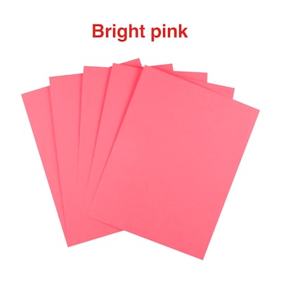 Staples 65 lb. Cardstock Paper, 8.5" x 11", Bright Pink, 250 Sheets/Pack (91993)