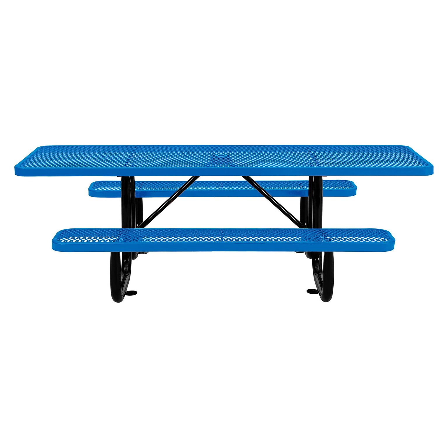 Global Industrial 8 ADA Outdoor Steel Picnic Table, Expanded Metal, Blue (695289BL)