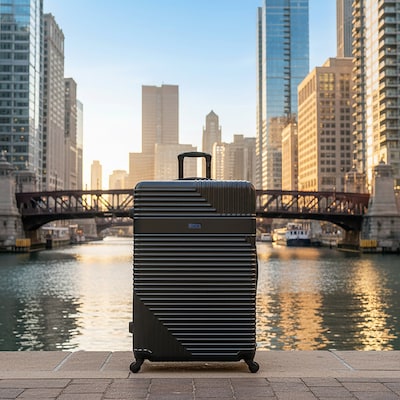 InUSA Resilience 33.6" Hardside Suitcase, 4-Wheeled Spinner, TSA Checkpoint Friendly, Coal (IURES00XL-COA)